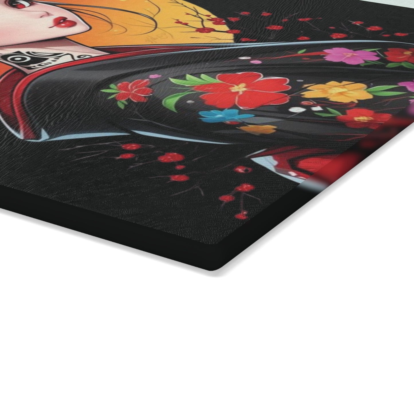 Beautiful Geisha art Glass Cutting Board