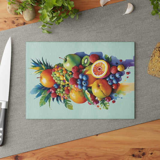 Delicious Fruit board art style Glass Cutting Board