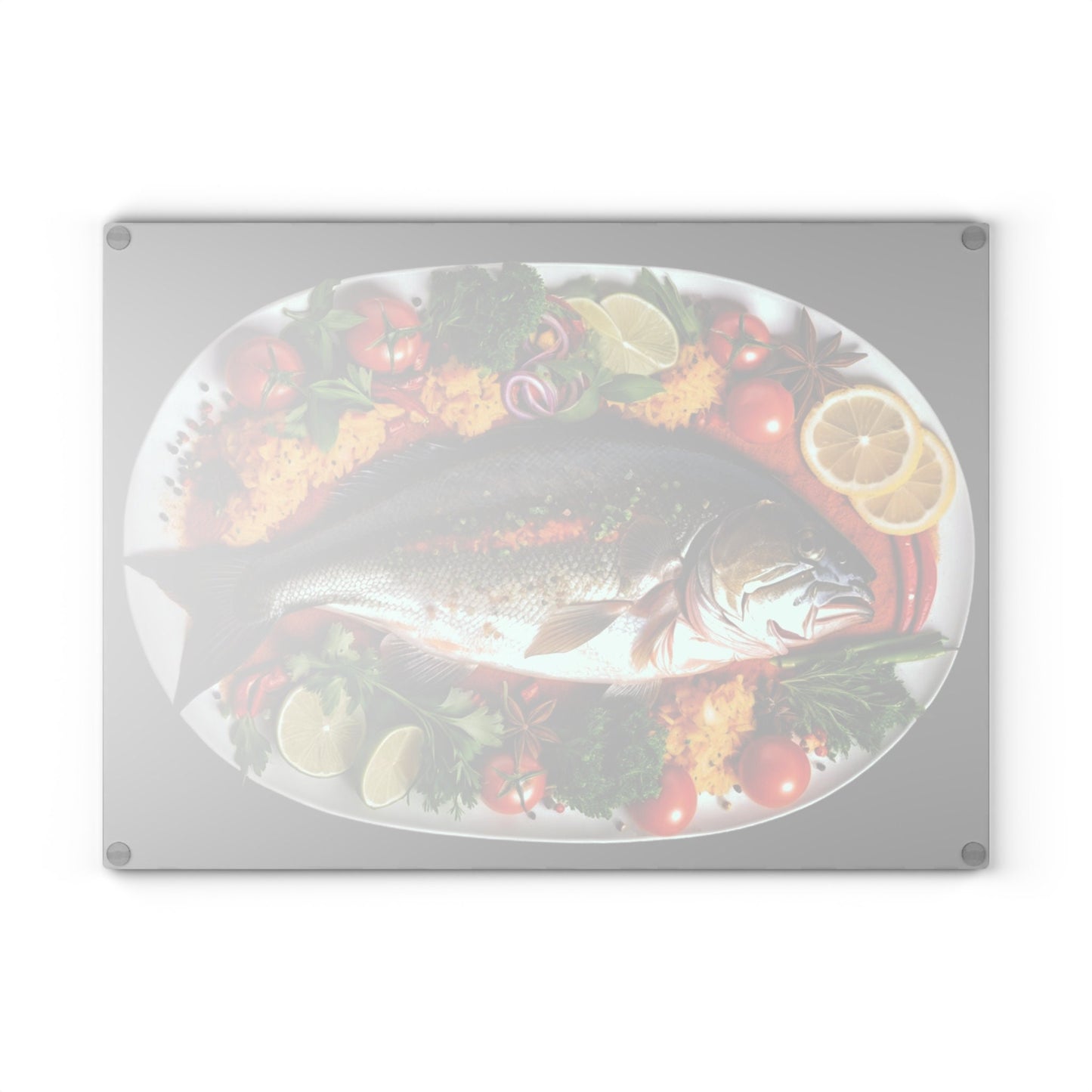 Dinner is served art inspired Glass Cutting Board