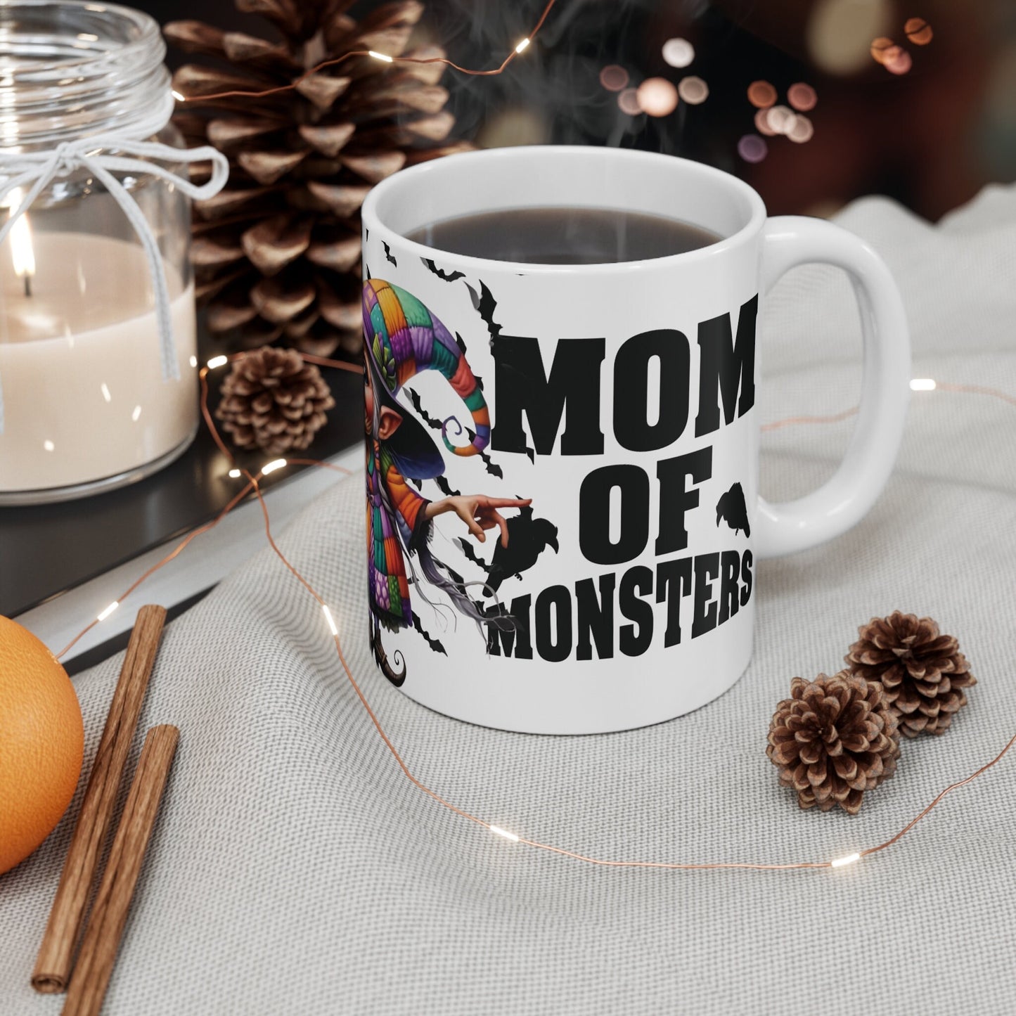 Halloween Coffee Mug - Unique Gift Idea for Coffee Lovers, Sarcastic Humor Teacup, Office Desk Decor, Novelty Quote Mug