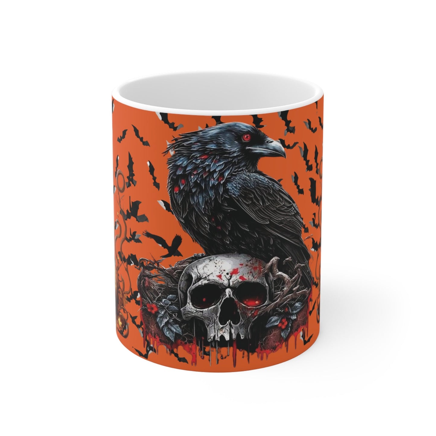 Crow and skull dark gothic Halloween Mug