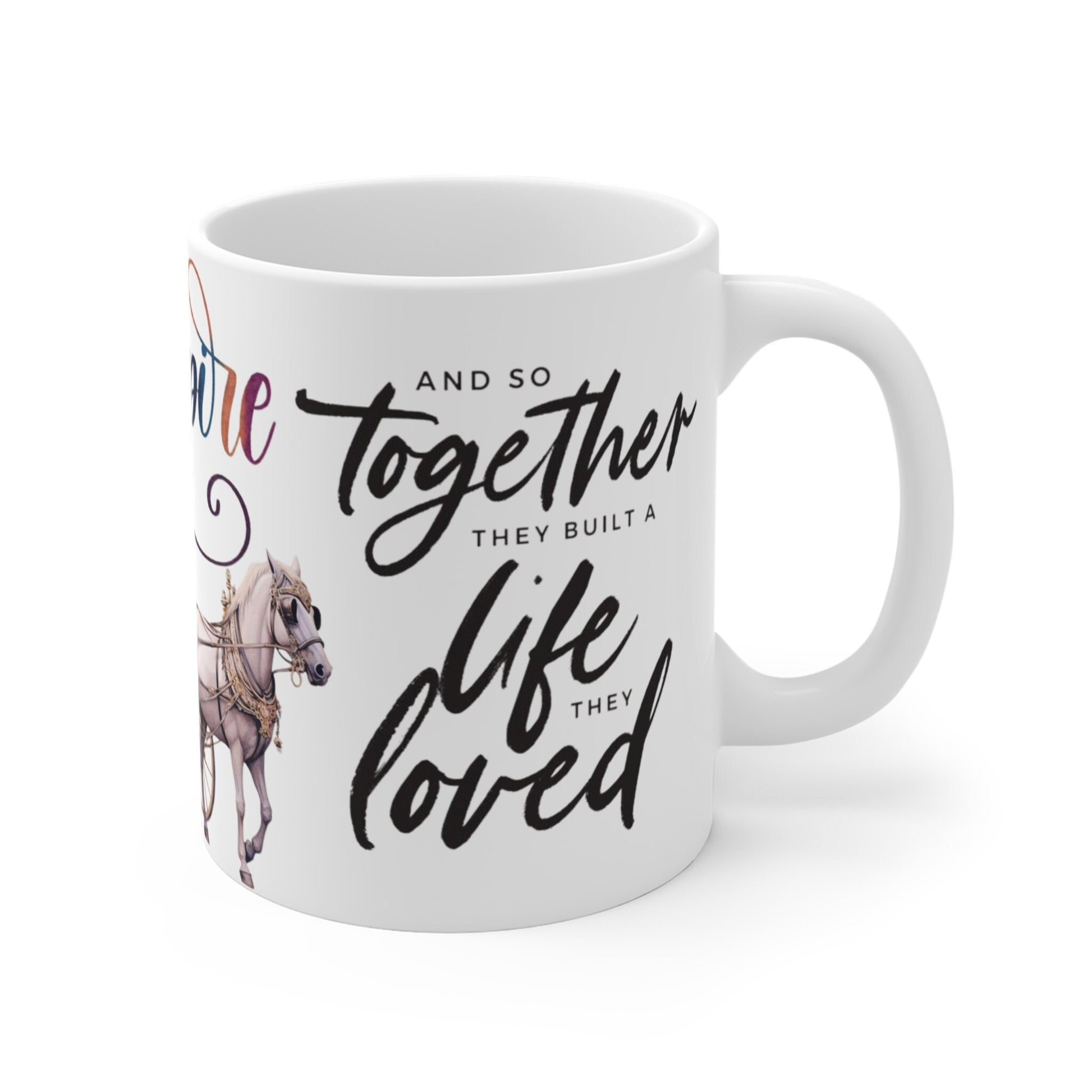 Beautiful Horse and carriage art inspired mug