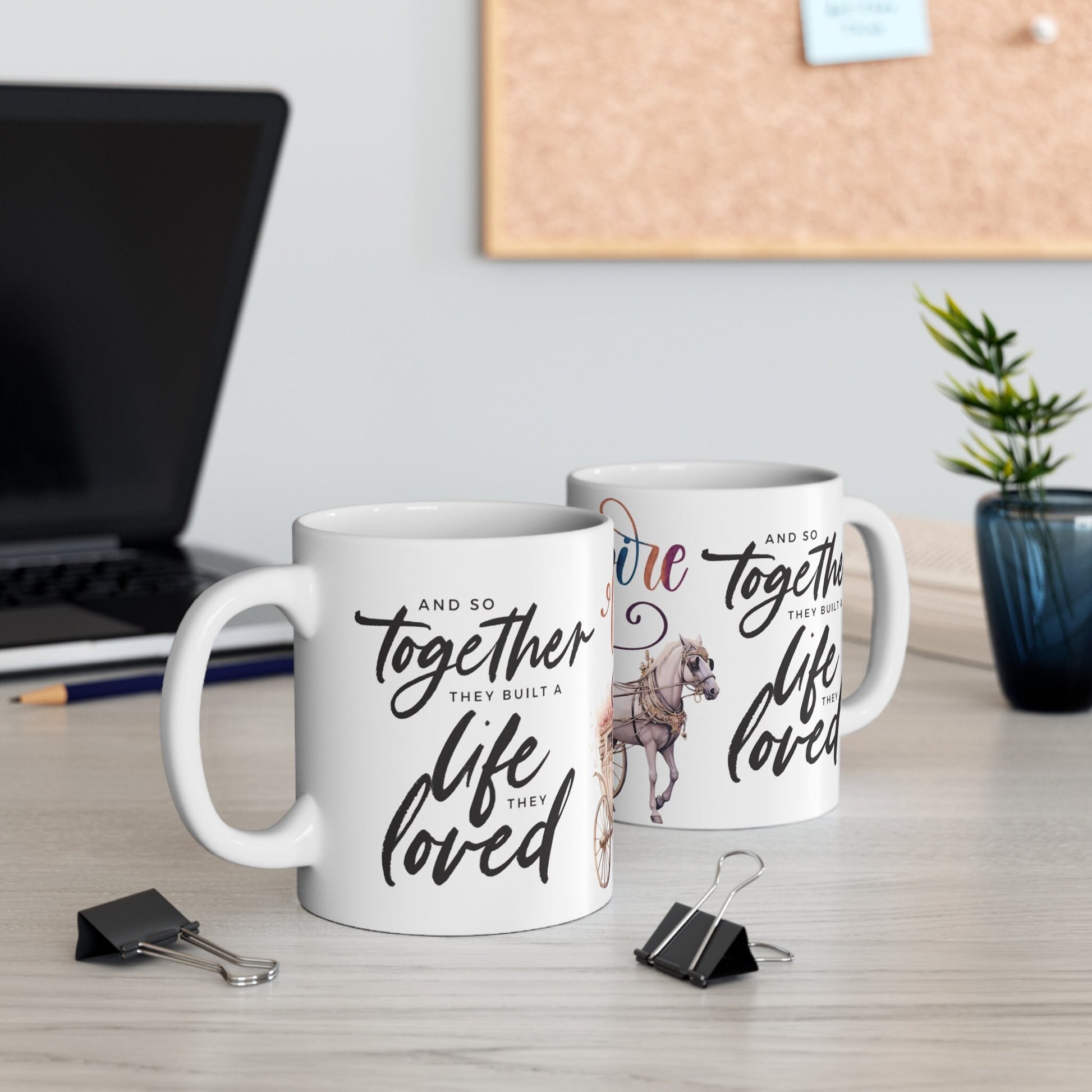 Beautiful Horse and carriage art inspired mug