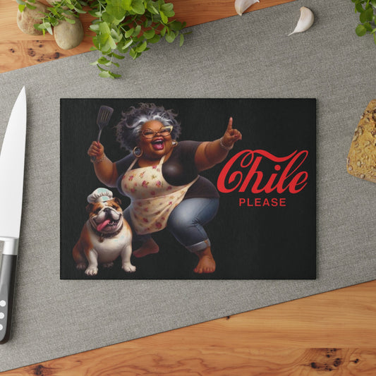 Chile Please Big mama Glass Cutting Board