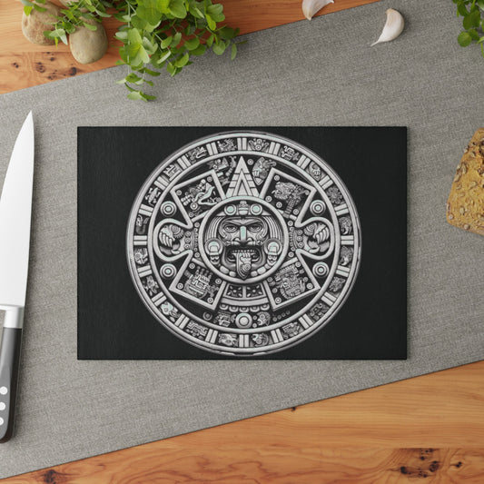 Aztec Warrior, Azteca Inspired Glass Cutting Board