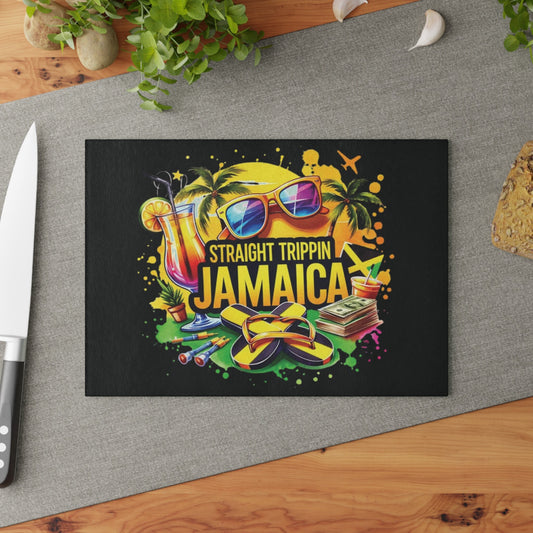 Straight tripping Jamaica Glass Cutting Board