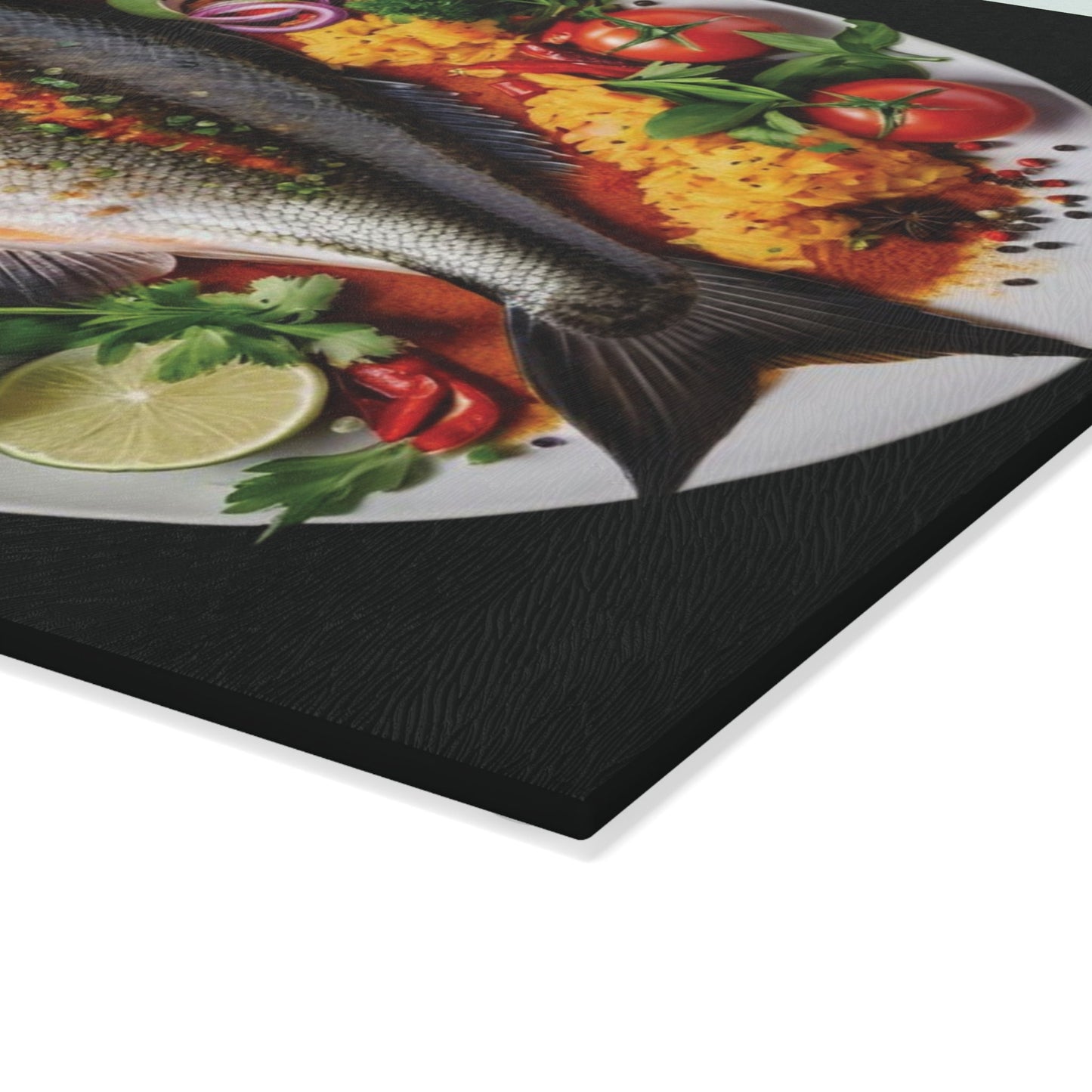 Dinner is served art inspired Glass Cutting Board