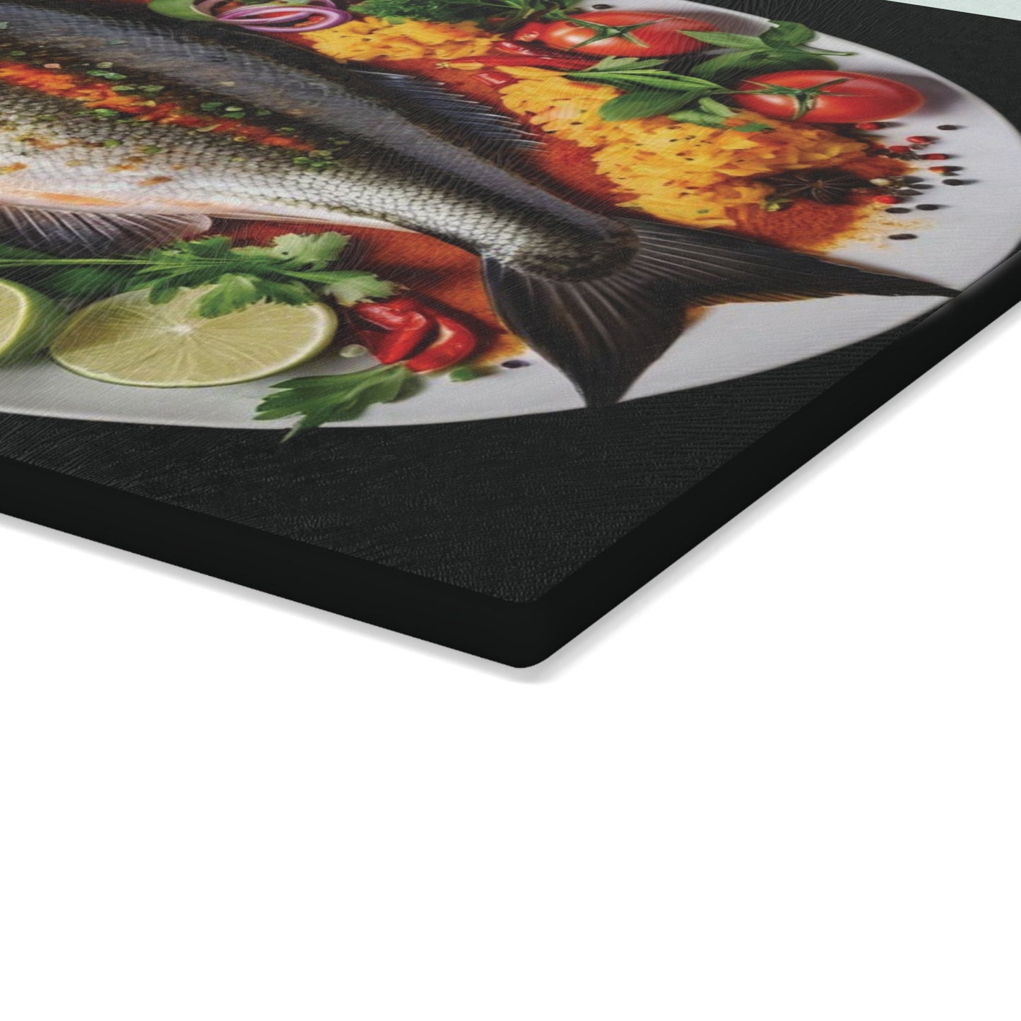 Dinner is served art inspired Glass Cutting Board