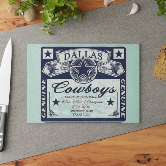 Dallas Cowboys Fan inspired Glass Cutting Board