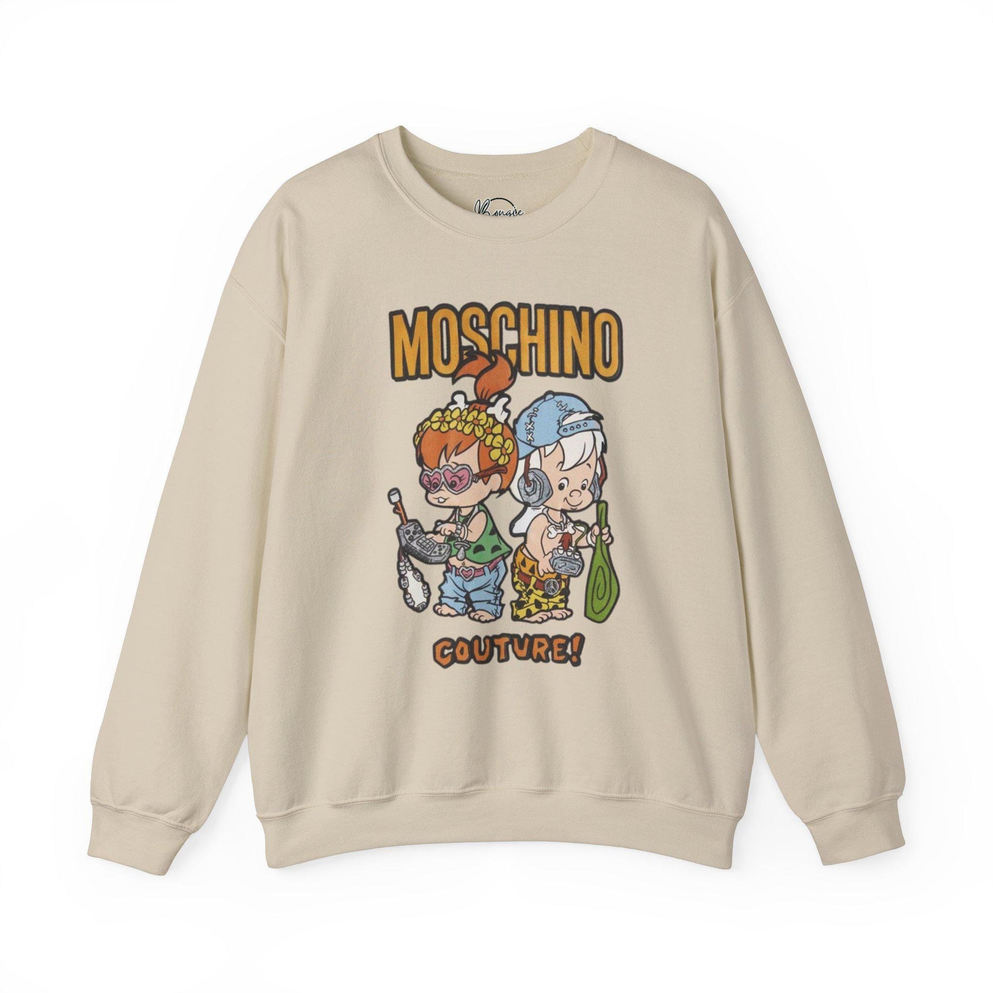 Moschino meets Flintstones one of a kind inspired Unisex Heavy Blend™ Crewneck Sweatshirt