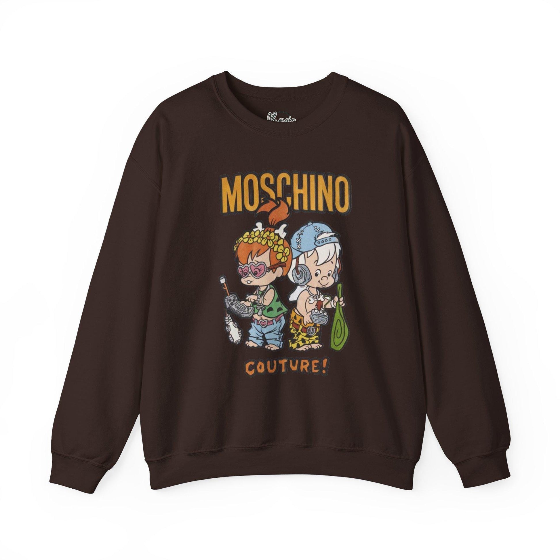 Moschino meets Flintstones one of a kind inspired Unisex Heavy Blend™ Crewneck Sweatshirt