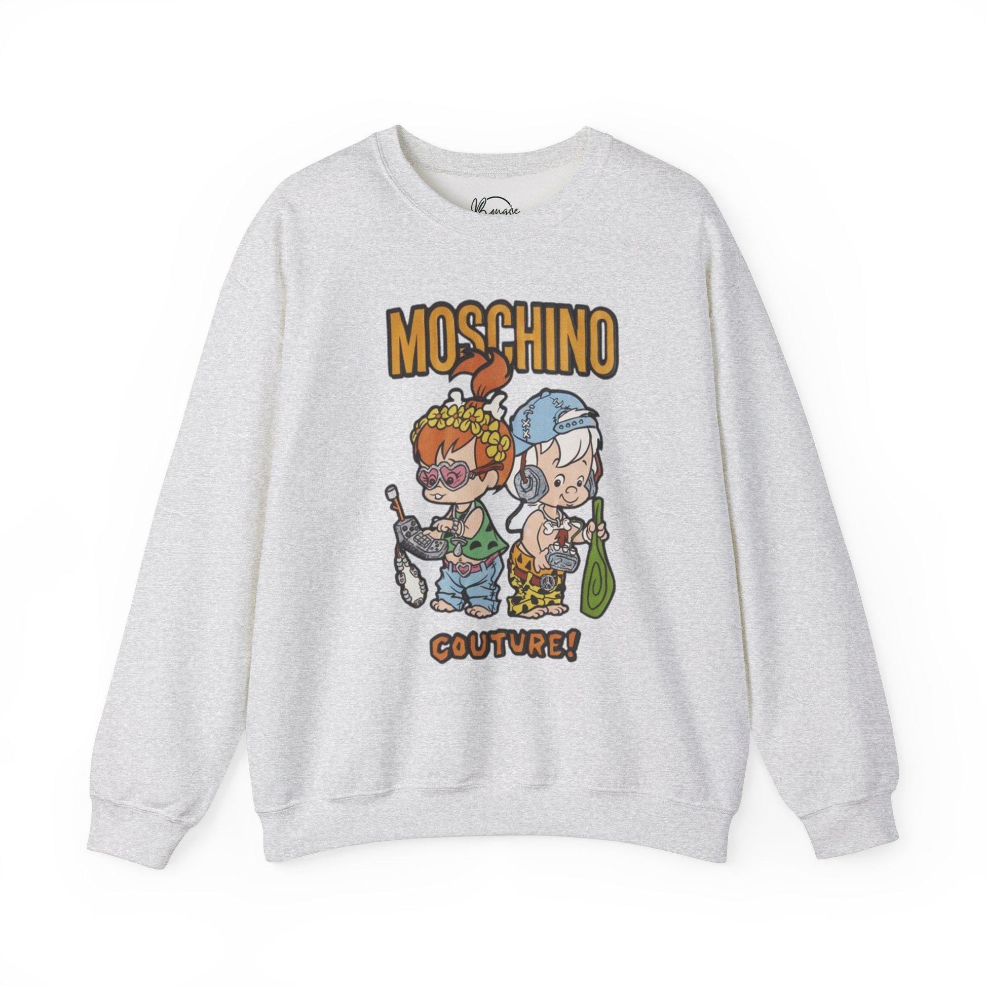 Moschino meets Flintstones one of a kind inspired Unisex Heavy Blend™ Crewneck Sweatshirt
