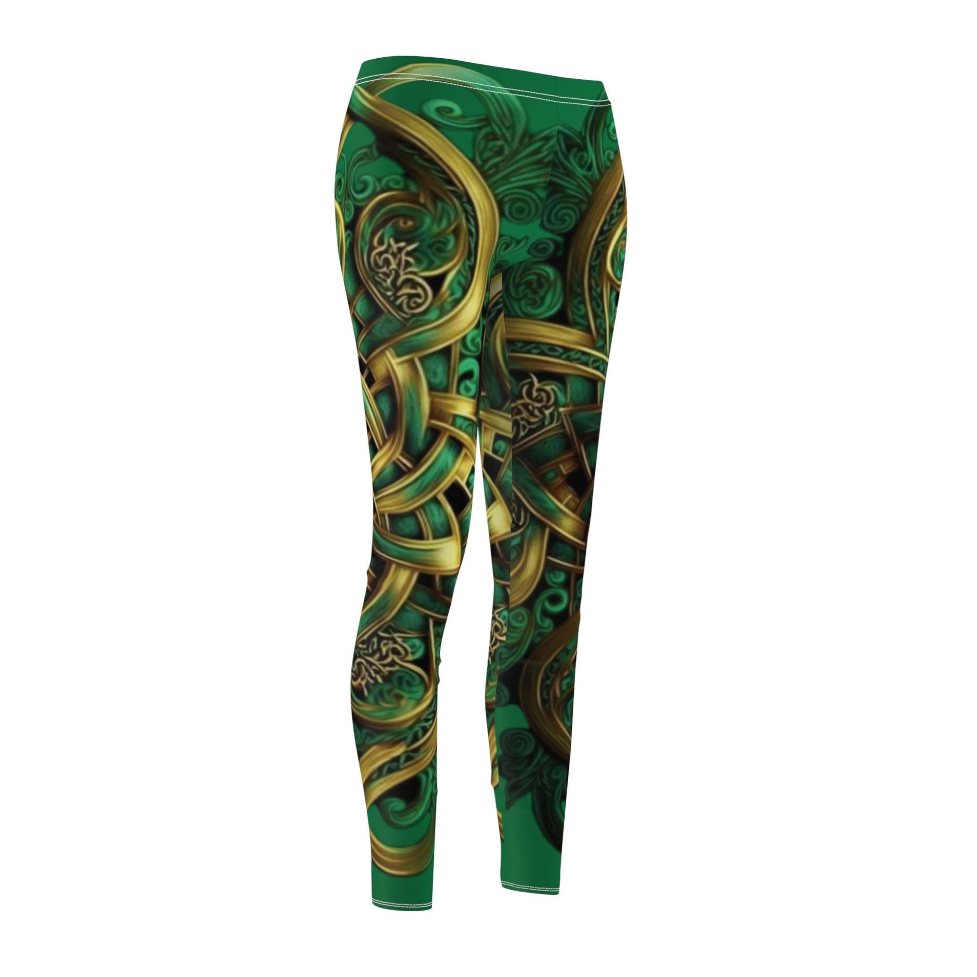 emerald, green art Women's Cut & Sew Casual Leggings (AOP)