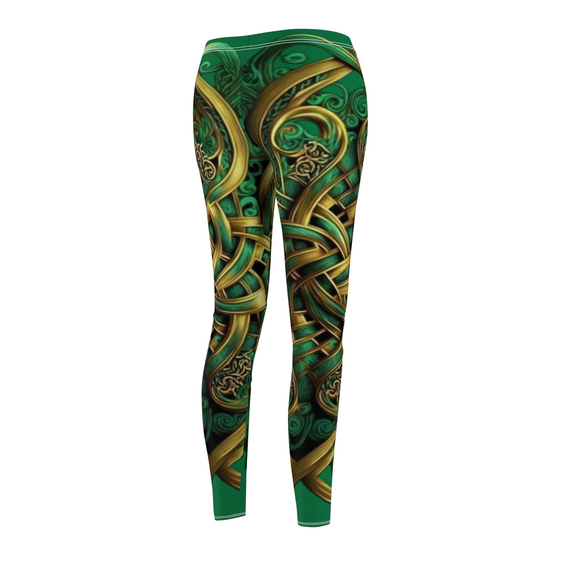 emerald, green art Women's Cut & Sew Casual Leggings (AOP)
